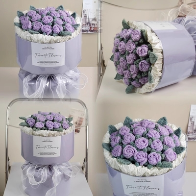 良い価格 バブルローズ ハンドメイド ニット ウールン 花束 創意的な花束 教師と母親のための国際女性デーと教師の日 オンライン