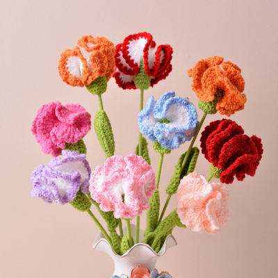 良い価格 10x20cm 手作り ニット ニワトリ 人工花 模倣花 多彩の花 母の日プレゼント オンライン