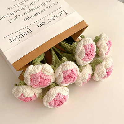 良い価格 ハンドメイド ハンチェット グレーデント ローズ 人工 花, 花飾り, 祭りのプレゼントのための超現実的な花 オンライン