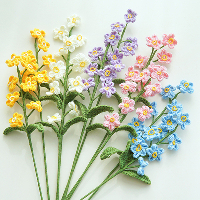 良い価格 7x44cm 手作り 編み物 忘れるな花束 ハクロテ 人工花の配列 多色 オンライン