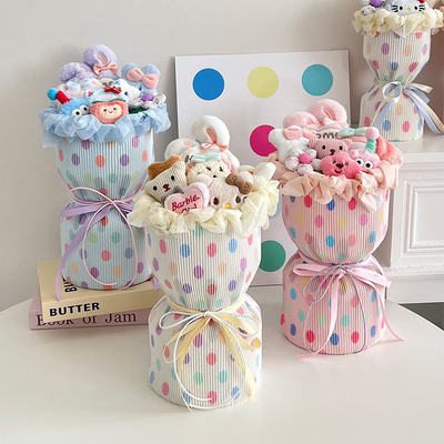 良い価格 美しいドーパミンのドット 布 完成品 ブケット 石けん ローズ 花 バレンタインデーのプレゼント 恋人 オンライン
