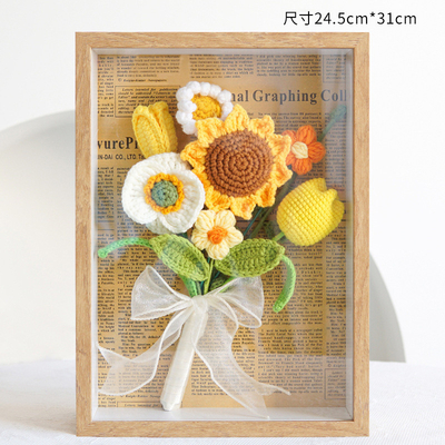 良い価格 ハンドメイド ハッキング 日向 永遠の 花の枠 飾り付け プレゼント 教師の日 22x17.5x4.5cm 編み物 オンライン