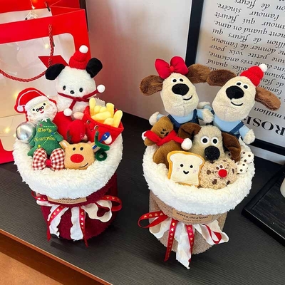 良い価格 22x37cm プルーシュドール花束 恋人または恋人のためのユニークなプレゼント 西ハイランドホワイトテリア オンライン