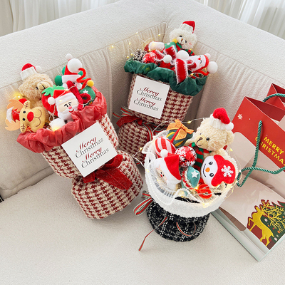 良い値段 クリスマスギフトセット - サンタクロース 毛布型人形花束 25x30cm オンライン
