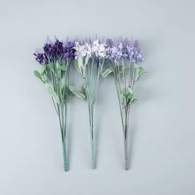 良い価格 2025 人工ラベンダー花束 10頭 人工シルク ラベンダー茂み 花 婚礼用 家屋 外装 オンライン