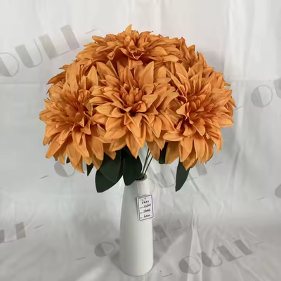 良い価格 人工 結婚式 飾り 糸 7 頭 ダリア 花束 花 オンライン