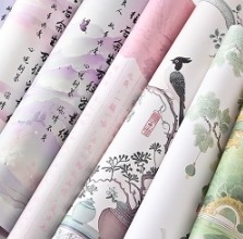 良い価格 バレンタインデー 古代様式 オイルペイント ロータス グラス ビューティ 花 包装 紙 オンライン