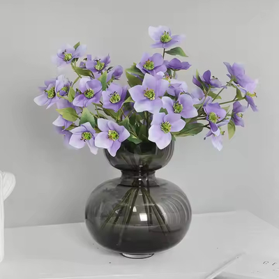 良い価格 卸売 5 頭 ドーダー 花 人工 ヘレボレ 花 家庭装飾用 オンライン