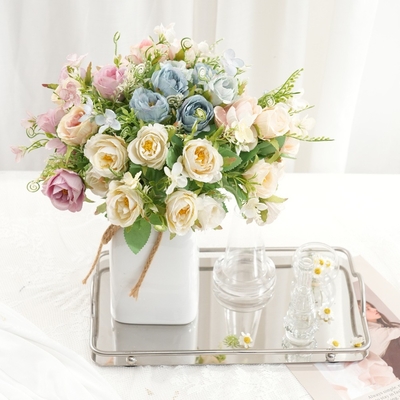 シミュレーション グランナートローズ 完成品 ブーケツ イン スタイル 家具 装飾 人工花 結婚式 飾り