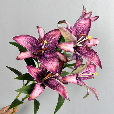 ヨーロッパ風 レトロシミュレーション グラデント色 タッチ 百合の花束,家庭装飾シミュレーション 花