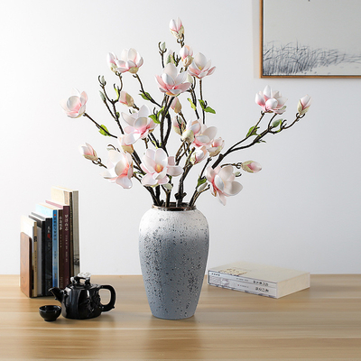 マグノリア人工花 マグノリア偽花 玄関の新華風リビングオーナメント ダイニングテーブル装飾