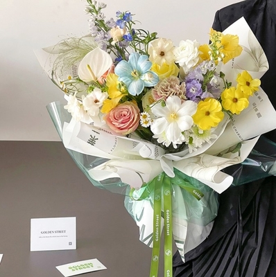 良い価格 防水色のゼリーフィルム,フラワーアートの包装紙,半透明セルロファン,結晶紙,フラワーパッケージング材料,ガラスの紙 オンライン