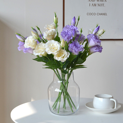 良い価格 人工花の卸売,3頭のデルフィニウム花束,リアルな花芸,結婚式,家庭装飾,テーブルフラワー,写真道具 オンライン