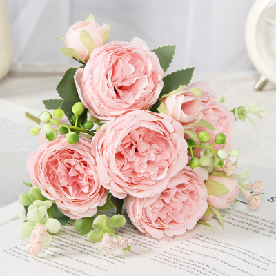 良い価格 5つの小さなバラ 人工花 韓国風の花束 ペルシャと外国人の花 家庭用婚礼のバラ オンライン