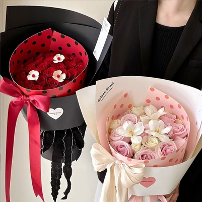 母の日 花束紙 人気 ワルツ ポルカ ドット 単品 形状 の 葉 花の 飾り付け