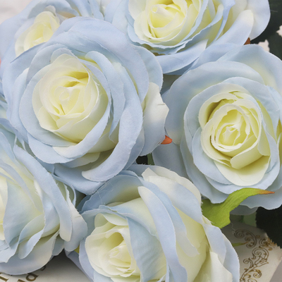 良い価格 氷の青のローズシミュレーション花瓶,リビングの装飾,花束の配置,ローズシミュレーション花束,高級の花束 オンライン