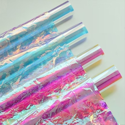 良い価格 花屋 包装 レーザー 透明 レインボー 内膜 紙 虹彩 フィルム ブケート 梱包 発送 時間 30-45 日 オンライン