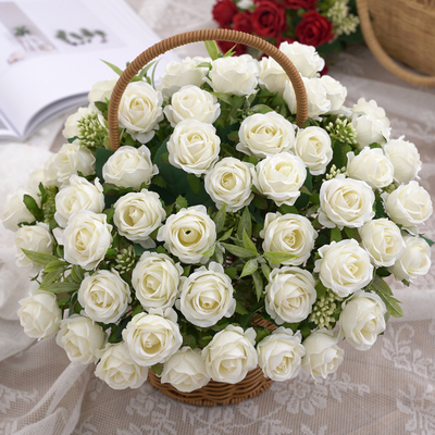 良い価格 小さなバラ 人工花 偽りの花 結婚式の材料 家庭用デスクトップの装飾 写真道具 オンライン