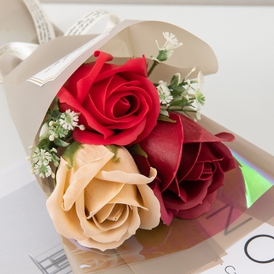 人工のバラ束,石けんの花,人造の花,卒業記念品,プレゼント箱,フェスティバルのための国境を越えた卸売