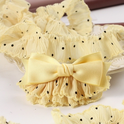折りたたみのポルカドットスカート ロープの毛飾り 手作り DIY ロープ 蕾のアクセサリー ベビー服 ロリタスカート ロープ ロータス葉