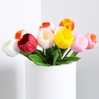 良い価格 潤滑感のあるシミュレーション花束 ランタン チューリップ 高級の花飾り リビングのケーキ飾り 偽りの花飾り 乾燥した花 オンライン