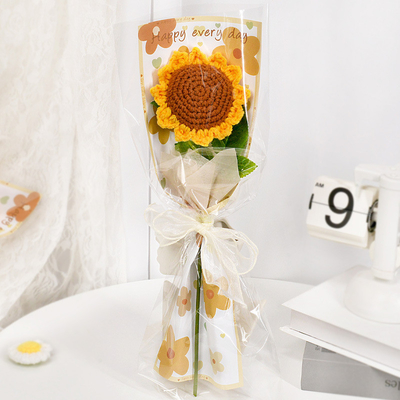 良い価格 完成した羊毛の花,手織りの花,太陽花,太陽花,人工花,人工花 オンライン