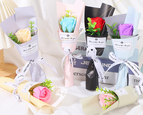 バレンタインデーとクリスマスプレゼント ローズソープの花,人工花,新鮮で小さな記念品 ミニ花束