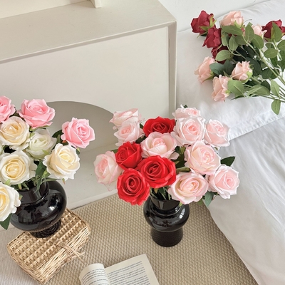 良い価格 本物のバラの花束,単一の偽りの花,家庭装飾,リビングの食卓の装飾,結婚式場の花の飾り,飾り,花の飾り オンライン