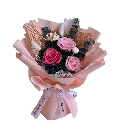 良い価格 永遠の花束,本物の花のバラ,乾燥した花飾り,クリスマス,バレンタインデー,キッシ祭りのプレゼント,国境を越えたベストセラーギフトボックス オンライン