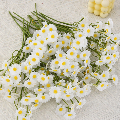 良い価格 デイジー花束 偽りの花,ヨーロッパ風 リビングの食卓の花飾り,乾燥したカモミール花束,野生の白菜の花模倣 オンライン