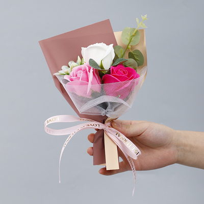 良い価格 バレンタインデー ミニ花束 ローズソープ 永遠の花 アロマセラピー ギフトボックス DIY記念品 卸売 オンライン