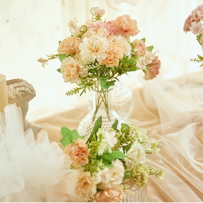 良い価格 カーネーションシミュレーション花 春色シリーズ 小柄花 母の日 偽花 新鮮な柔らかい飾り シルク花 国境を越えた熱売り 人工花 オンライン