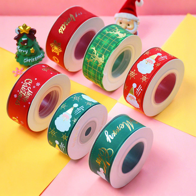 良い価格 パーソナライズされたクリスマスリボンDIYクラフト、ホットスタンプリブ付きリボンと環境に優しい装飾 オンライン