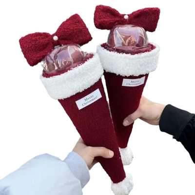 良い価格 クリスマスブーケット クリスマスイブ シングルボウリンゴコーンブーケット 手作り DIY素材パッケージ クリスマスプレゼント オンライン