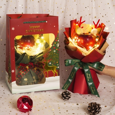 良い価格 クリスマスプレゼント: 平和のリンゴの花束, DIY 材料,リンゴの花束,そしてあなたの彼女のためのクリスマス鹿の花束 オンライン