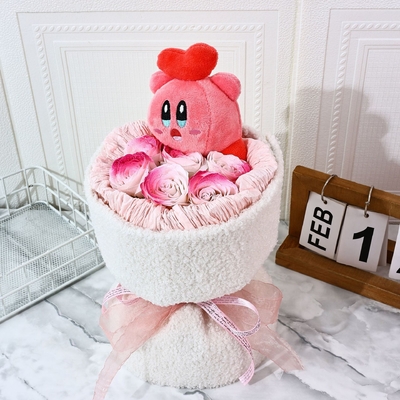 良い価格 漫画の人形 ピンクの花束 石けんの花 キッシ祭り スター・カービーの人形 花束 石けんの花束 オンライン