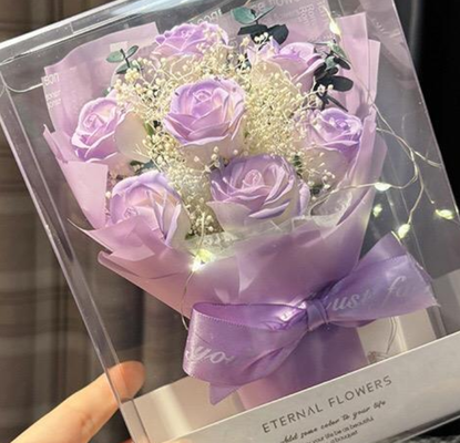 良い価格 ミニ花束 バレンタインデー アイスブルー ローズ ソープ 花束 星で満たされた 乾燥した花束 恋人妻への贈り物 オンライン