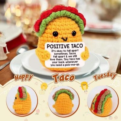 良い価格 Positive Crochet Taco Birthday Gifts Crochet Dolls Emotional Inspirational Support Positive Present for Graduation Mom Teachers オンライン