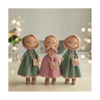 良い価格 Muslim Hijab Crochet Doll, 11-30cm 100% Cotton Amigurumi for Ramadan/Eid Gifts オンライン