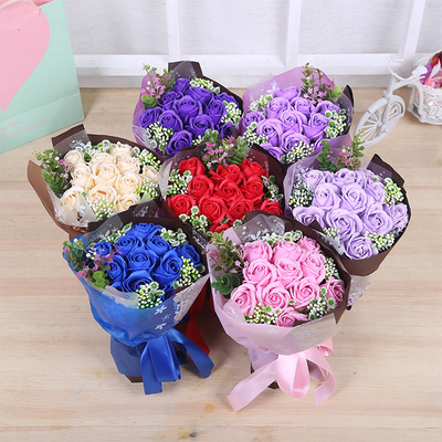 良い価格 恋人の日 プレゼント 婚礼用 石けん 花束 オンライン