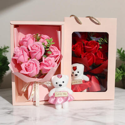 良い価格 ハンドメイド モダン 熊形 石けん 花束 7 ローズ バレンタインデー 母の日 教師の日 オンライン