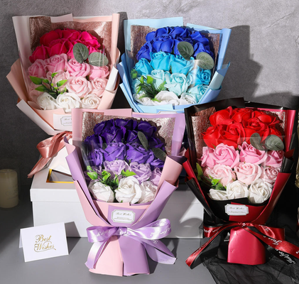 良い価格 バレンタインデープレゼント 品質保証 ユニークなバラ石けん花束 花のギフトボックス 石けん花束 オンライン