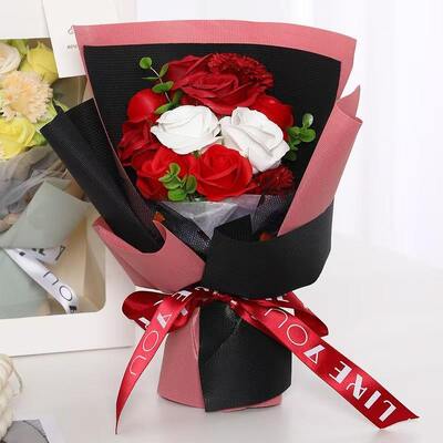 良い価格 卸売 11 頭 人工 ローズ カーネーション 石けん 花束 母の日&バレンタインデー ギフト オンライン