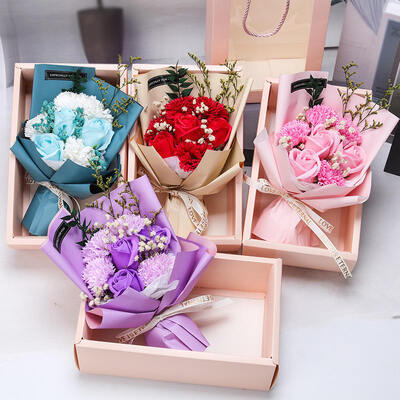 良い価格 プロモーション 人工 石けん 花 母の日 バレンタインデー ギフト ブーケット ピンク ローズ 手作り 石けん ギフト ボックス 花 オンライン