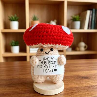 良い価格 ハンドクラフト コンテンポラリー ハンドメイド かぎ針編み ピクルス ニットキノコ人形 心のサポート ギフト クールアイテム その他の工芸品 オンライン