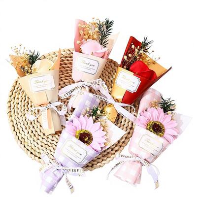 良い価格 ミニ花束 モダン ミニマリスト 石けん 花束 ミニ乾燥花束 創意的な 結婚式 ゲスト お気に入り 祝日飾り ギフト オンライン
