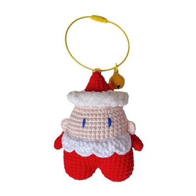 良い価格 新しいクリスマス ニットドール ハンドメイド ウール ニット ミニ stuffed サンタクロースキーチェーン 飾り オーダーメイド ニットドール ニット玩具 オンライン