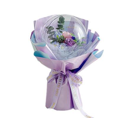 良い価格 保存された 人工バラ 石けん 花 ボボボール 花束 カスタムカラー ギフト 花束 バレンタインデー バレンタインデー パーティの飾り付け オンライン